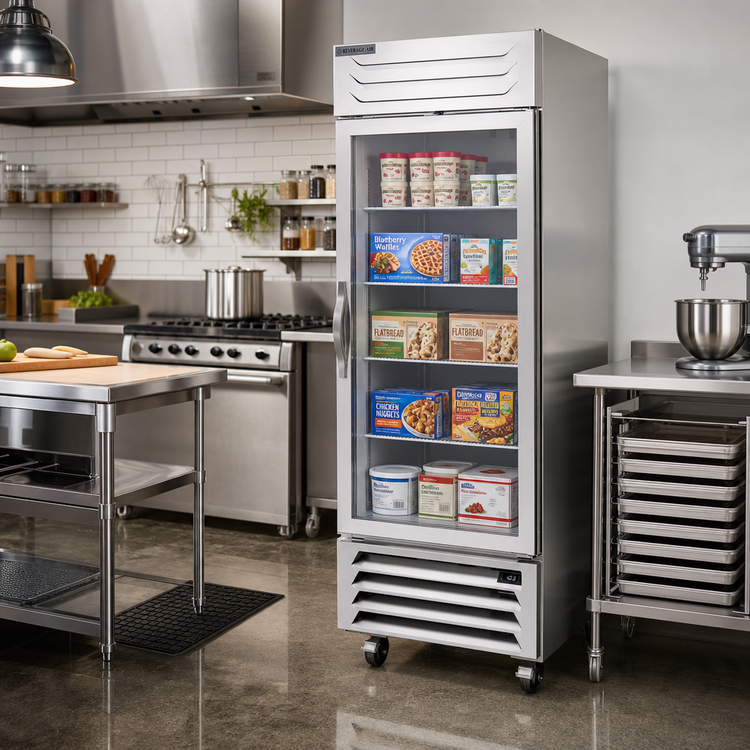 Product image #2 for Beverage-Air Vista® Series One-Section Reach-In Freezer with Hinged Glass Door, 23.32 Cu. Ft.