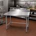 Thumbnail image #2 for BK Resources 84-Inch x 24-Inch Stainless Steel Open Base Work Table with 5-Inch Backsplash
