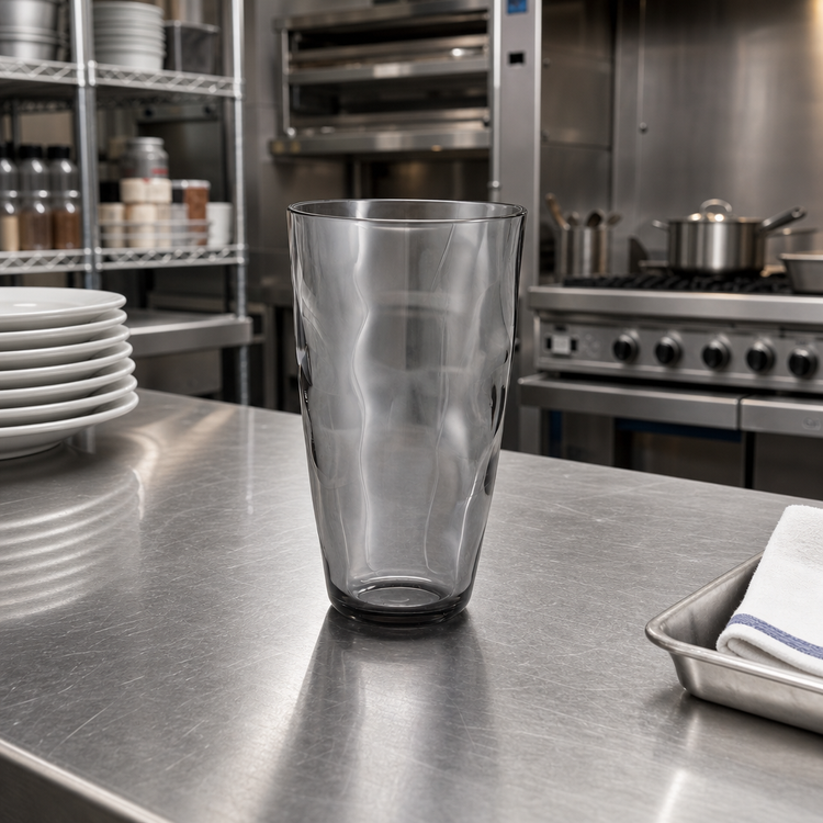 Product image #3 for American Metalcraft Stackable 18 oz Tritan Plastic Highball Glass, Smoke Gray