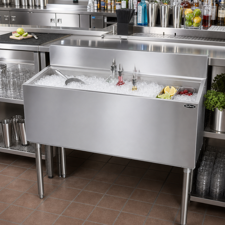Product image #2 for Krowne Royal Series 48-Inch Underbar Stainless Steel Ice Bin/Cocktail Unit, 194-Lb Capacity