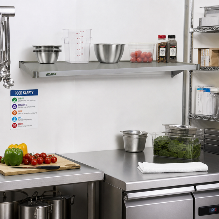 Product image #2 for Eagle Group Valu-Master 42 x 18 Inch Solid Commercial Shelf with Marine Edge, Gray Epoxy Finish