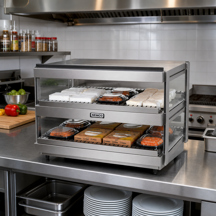 Product image #2 for Nemco 36-Inch Countertop Hot Food Shelf Merchandiser with Dual Heated Shelves