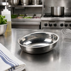 Thumbnail image #2 for American Metalcraft D404 Oval Stainless Steel Sauce Cup, 1-1/2 oz. Case of 576