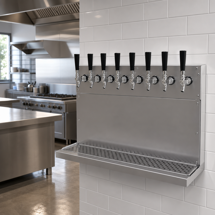 Product image #2 for Glastender WT-8-SSR Wall Mount Glycol-Cooled 8-Faucet Draft Dispensing Tower