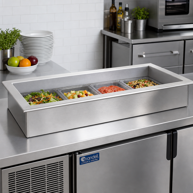 Product image #2 for Randell Custom & Serving 9757IC Drop-In Ice-Cooled 4-Pan Cold Food Well