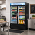 Thumbnail image #3 for Turbo Air Two-Section Black Glass Door Refrigerated Merchandiser, 45.97 Cu. Ft., Self-Contained, Bottom-Mount Compressor