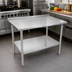 Thumbnail image #2 for John Boos Stallion 48-Inch x 30-Inch Stainless Steel Work Table with 1-1/2-Inch Rear Backsplash and Adjustable Undershelf