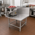 Thumbnail image #2 for Omcan USA L-Shaped Meat Grinder Table with 15-Inch Backsplash and Side Splashes, 31 x 31 x 20 Inches