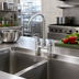 Thumbnail image #2 for T&S Brass Double Pantry Deck-Mount Mixing Faucet, 4-Inch Adjustable Centers, 5-3/4-Inch Swivel Gooseneck Spout