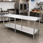 Thumbnail image #2 for Eagle Group Budget Series T30120SB 120 x 30-Inch 430 Stainless Steel Work Table with Adjustable Undershelf