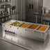 Thumbnail image #2 for Vollrath Five-Well Modular Drop-In Hot Food Well Unit with Marine Grade Wells, Manifold Drain, Infinite Controls, 240V