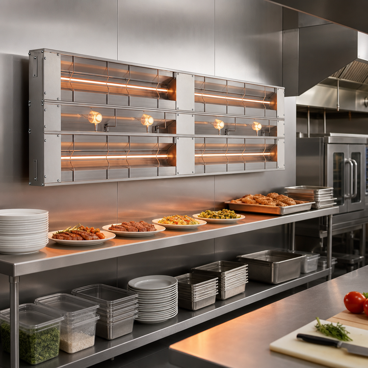 Product image #2 for Hatco Glo-Ray 120-Inch Double Lighted Infrared Strip Heater, Aluminum, 6200 Watt