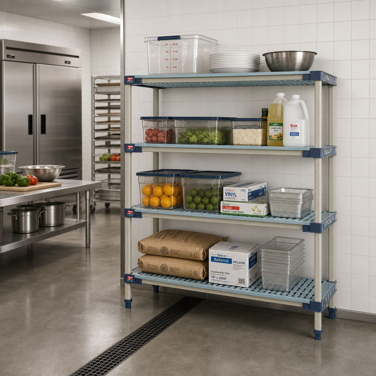 Product image #2 for MetroMax 4 Add-On All-Polymer Shelving Unit, 60 Inch W x 24 Inch D x 74 Inch H