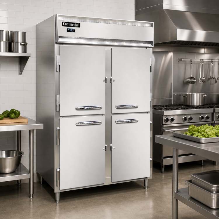Product image #2 for Continental Refrigerator D2FNHD Designer Line Two-Section Reach-in Freezer with Half-Height Solid Doors