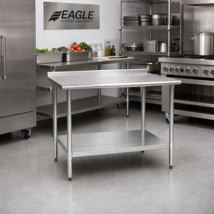 Product image #2 for Eagle BlendPort Budget Series 30"W x 30"D Stainless Steel Work Table with Rear Upturn and Adjustable Undershelf