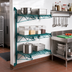 Thumbnail image #2 for Quantum Wall-Mounted Cantilever Starter Shelving Unit with 3 Wire Shelves and Green Epoxy Finish