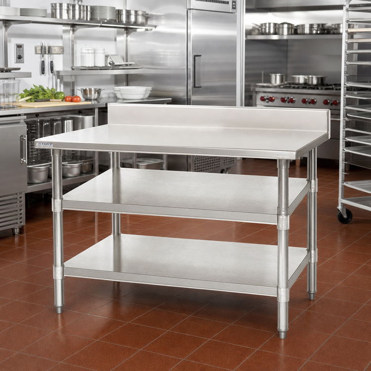 Product image #2 for Eagle Group Adjustable Galvanized Work Table Undershelf for 24-Inch x 30-Inch Tables