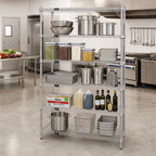 Thumbnail image #2 for Quantum WR74-3672S-5 72"W x 36"D x 74"H 304 Stainless Steel Wire Shelving Starter Kit, 5 Shelves, Stationary