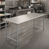 Thumbnail image #2 for Budget Series 120-Inch x 36-Inch 430 Stainless Steel Flat Top Work Table with Galvanized Tubular Base