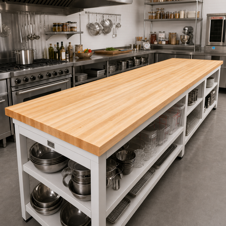 Product image #2 for John Boos Boos Block 96-Inch x 25-Inch x 1-1/2-Inch Northern Hard Rock Maple Edge Grain Kitchen Countertop