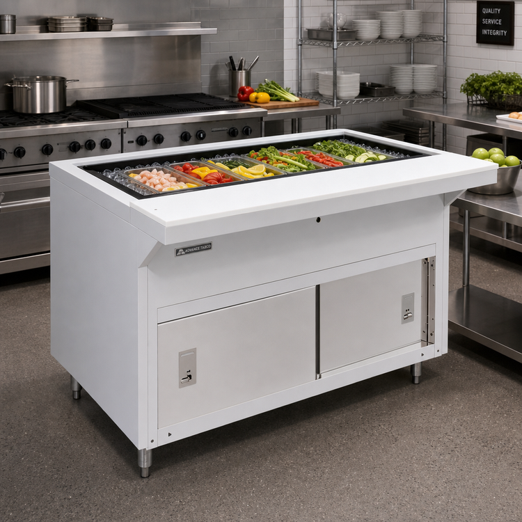 Product image #2 for Advance Tabco Triumph Supreme Heavy Duty Ice Cooled Serving Counter, 4-Pan, 62.5 Inch Wide