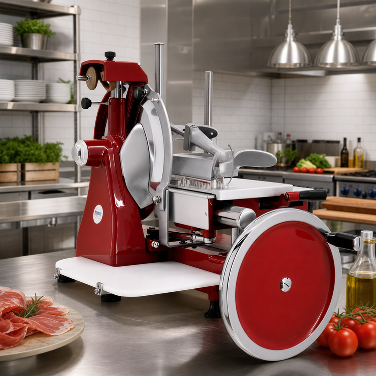 Product image #3 for Volano Trento 14-9/16-Inch Manual Flywheel Meat Slicer with Built-In Sharpener