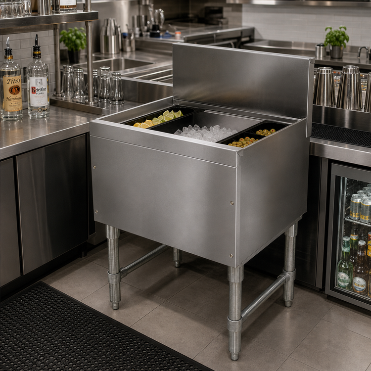Product image #2 for Advance Tabco Prestige 48-Inch Stainless Steel Bar Ice Chest with 10-Circuit Cold Plate
