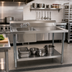Thumbnail image #2 for BK Resources 60-Inch x 30-Inch Stainless Steel Sink Table with Left Prep Sink, Backsplash, and Undershelf
