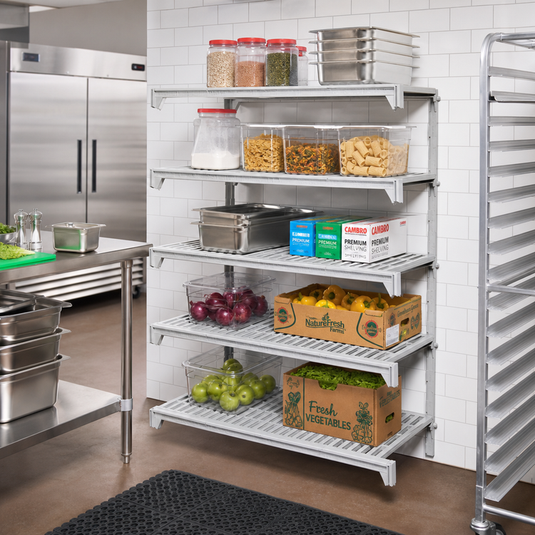 Product image #3 for Cambro Camshelving Premium 21-Inch Deep 54-Inch Wide 72-Inch High 5-Shelf Vented Add-On Shelving Unit