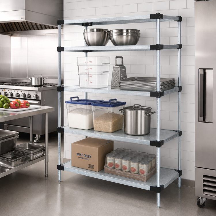 Product image #2 for Quantum 42 x 14 x 54-Inch Solid Shelving Starter Kit with 4 Shelves