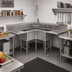 Thumbnail image #2 for John Boos E-SERIES 3-Compartment Corner Sink with Dual 24-Inch Drainboards, 75-Inch Corner-to-Edge