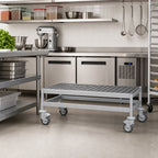Thumbnail image #2 for Fermod Fermostock 1R38B12M Mobile Louvered Aluminum Dunnage Rack, 38 W x 18 D x 17 H, 800 lb. Per Shelf