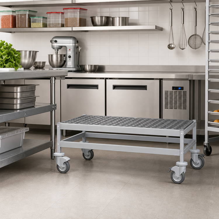 Product image #2 for Fermostock Mobile Louvered Dunnage Rack, 38 W x 18 D x 17 H, 800 lb. Per Shelf
