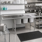 Thumbnail image #2 for Eagle Group 314-16-3-18L-X Three-Compartment Stainless Steel Sink, 18-Inch Left Drainboard, 16-Inch-Wide Compartments, Galvanized Leg Base