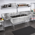Thumbnail image #2 for John Boos B Series 3-Compartment Stainless Steel Sink with Left and Right Drainboards, 123-1/4 Inch W x 35-1/2 Inch D x 44 Inch H