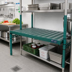 Thumbnail image #2 for Eagle Group QuadPlus QPF-QA1872VG-GL 72" x 18" Louvered Green Polymer Shelf Mat with Antimicrobial Protection Case of 2