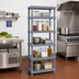 Thumbnail image #2 for Millenia 24 Inch Wide x 18 Inch Deep x 50 Inch High Gray Polymer Shelving Starter Unit with 5 Shelves