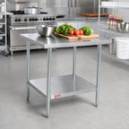 Thumbnail image #2 for Duke Manufacturing 316S-3030 30 x 30 Inch Stainless Steel Work Table with Undershelf, 36 Inch High, 16-Gauge 300 Series Top