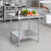 Thumbnail image #2 for 30 x 30 Inch Stainless Steel Work Table with Undershelf, 36 Inch High, 16-Gauge 300 Series Top