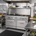 Thumbnail image #2 for Southbend Ultimate 60-Inch Gas Restaurant Range with 6 Burners, 24-Inch Charbroiler, Convection Oven, and Cabinet Base