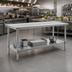 Thumbnail image #2 for Spec-Master Marine Series 14-Gauge Stainless Steel Work Table with Adjustable Undershelf, 72