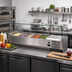 Thumbnail image #2 for Omcan 47-Inch Countertop Refrigerated Topping Rail with Glass Sneeze Guard, 4 x 1/3 GN Pan Capacity