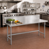 Thumbnail image #2 for Advance Tabco 120-Inch x 24-Inch Stainless Steel Work Table with 10-Inch Backsplash and Galvanized Open Base