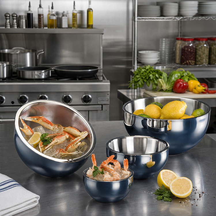 Product image #2 for American Metalcraft AB8 Angled Double-Wall Stainless Steel Bowl, 54 oz., 8 Inch Diameter
