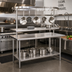 Thumbnail image #2 for Advance Tabco 48-Inch Table-Mounted Circular Stainless Steel Pot Rack with 12 Plated Hooks and Utensil Rack