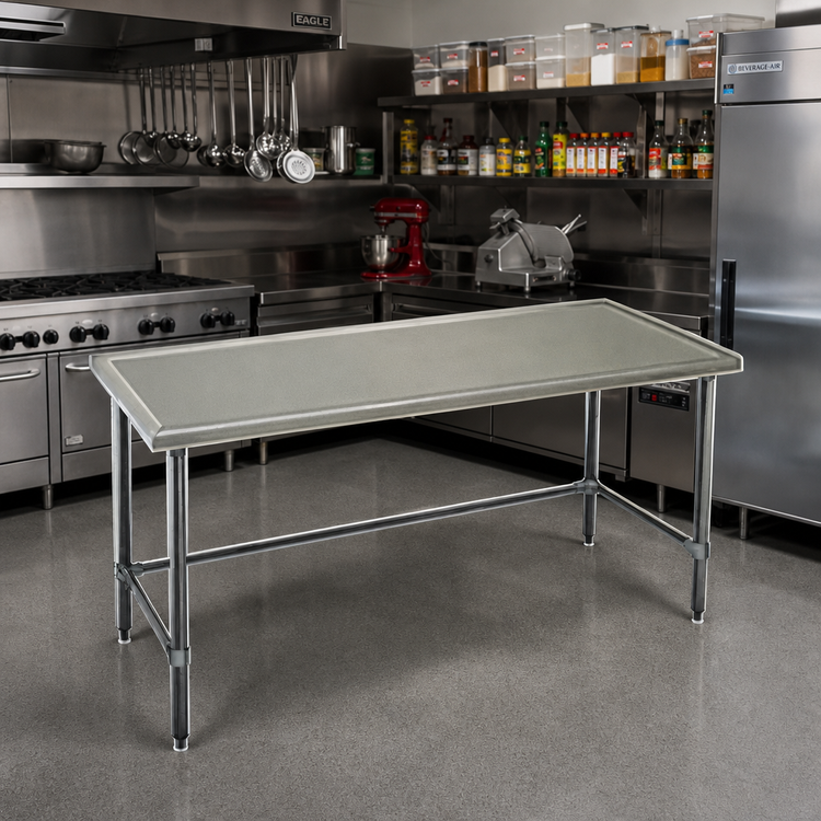 Product image #2 for Eagle Spec-Master Marine Series 144-Inch x 36-Inch 14-Gauge Stainless Steel Work Table with Marine Edge
