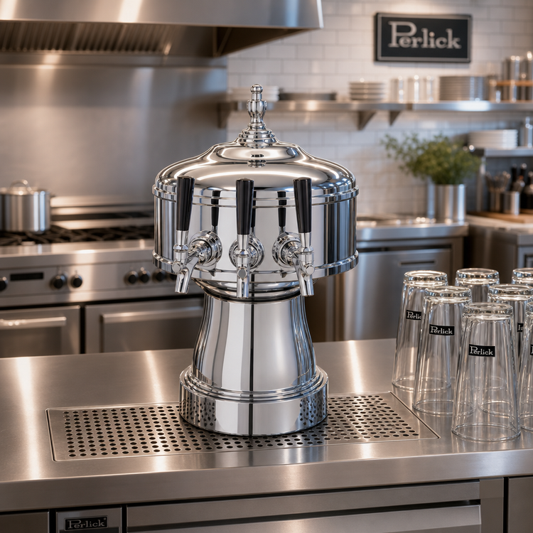 Product image #2 for Perlick Gambrinus 3-Faucet Glycol-Cooled Countertop Draft Beer Tower — 12-3/4" Dia x 19-3/8" H