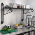 Thumbnail image #2 for Quantum 60 Inch x 18 Inch Cantilever Single Shelf Wall Mount Wire Shelving Unit, Black Epoxy Antimicrobial Finish
