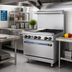 Thumbnail image #2 for Radiance 36-Inch Heavy Duty Commercial Gas Combination Range with 4 Open Burners, 12-Inch Griddle and Standard Oven