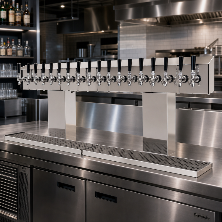 Product image #2 for Glastender Bridge Draft Dispensing Tower, 16-Faucet, Countertop, Air-Cooled, Mirror Finish